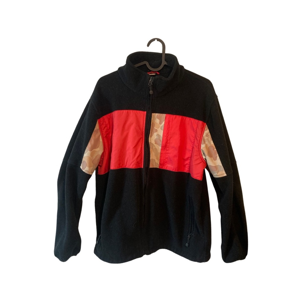 Vintage Stussy US M Black Fleece with Red & Brown camo